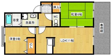 新栄プロパティー恩智III 旧パークハイツたつみの間取り画像