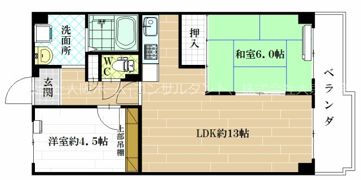 シャルム久宝寺緑地（現状貸し）の間取り画像