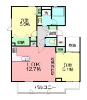 花仙ハイツの間取り画像