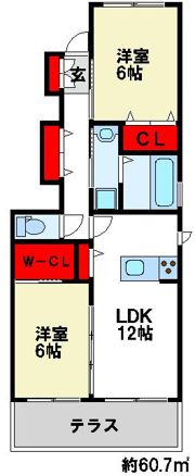 シャーメゾンタウン筑紫Aの間取り画像