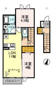 ヴィルヌーヴ B棟の間取り画像