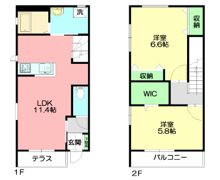 パルフェ鵠沼Dの間取り画像