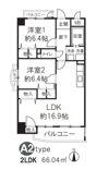 プロスべール高安（A2タイプ）の間取り画像