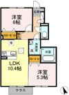 越の山ハイツAの間取り画像