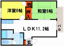 メロディハイツ国分の間取り画像