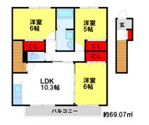 パークハイム水城Bの間取り画像