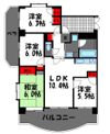 ライオンズマンション名島の間取り画像