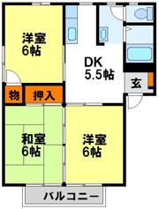 国分ハイツの間取り画像