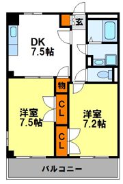 アンプルールフェールリヴィエールの間取り画像