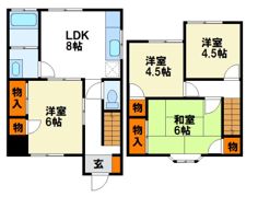 松竹貸家の間取り画像