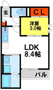 Grandtic Sunbath紫の間取り画像
