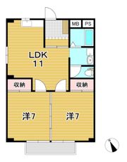 テクノハイム本宿 桃の間取り画像