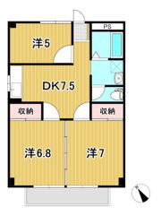テクノハイム本宿 梅の間取り画像