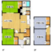 常盤町拓北貸家6の間取り画像