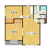 シャンブルーIの間取り画像
