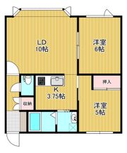 夕陽ヶ丘ハイツ2の間取り画像