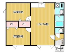 ハピネス三輪 1号棟の間取り画像