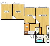 東相内二戸借家の間取り画像