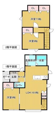 とん田西町拓北貸家C棟の間取り画像