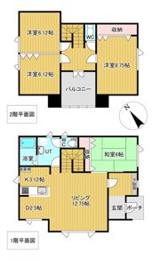 三楽町36番地8貸家の間取り画像