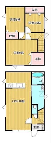 八木貸家（ひかり野1丁目10-14）の間取り画像