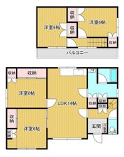 緑ヶ丘拓北貸家1番の間取り画像