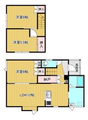 垂水貸家（朝日町）の間取り画像
