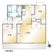 東向地団地の間取り画像