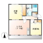 ポプラヶ丘コープ11号棟（2035年までの定期借家）の間取り画像
