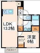 ヒルハウス平野81 Bの間取り画像
