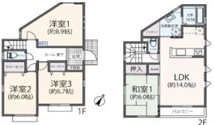 鶴川六丁目戸建の間取り画像