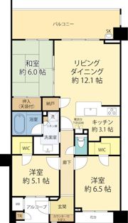 リーデンススクエアつきみ野ソレイユコートの間取り画像