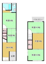 大蓮南1丁目 貸家の間取り画像