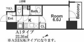 エスリード難波ステーションゲート ノーステラスの間取り画像