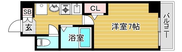 エスリード南森町駅前の間取り画像