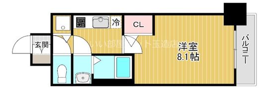 プレサンス谷町九丁目駅前の間取り画像