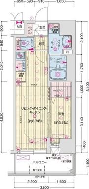 ソルテラスOSAKA MID EASTクレアストの間取り画像