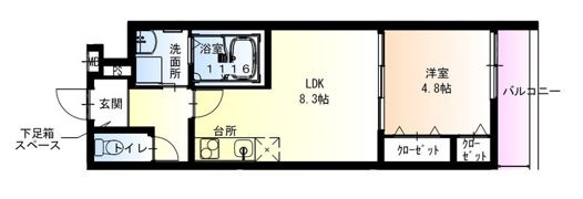 フジパレス城東東中浜II番館の間取り画像