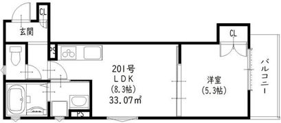 クリエオーレ中茶屋の間取り画像