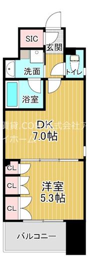 セイワパレス大手前西の間取り画像