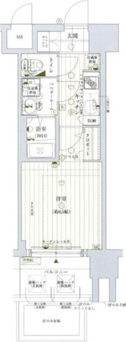レジュールアッシュ心斎橋VITAの間取り画像