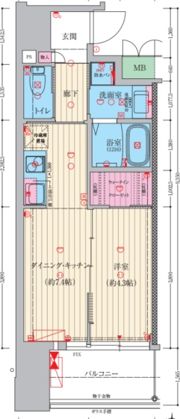 ファーストフィオーレ難波フォートの間取り画像