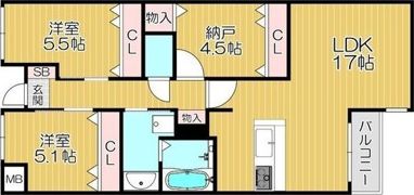 GRAND STEADY 桜の町の間取り画像