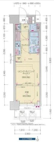 プレサンス堺筋本町エグゼブランの間取り画像