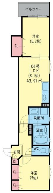 クリエオーレ菱江IIの間取り画像