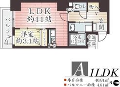 アーベル更紗北堀江の間取り画像