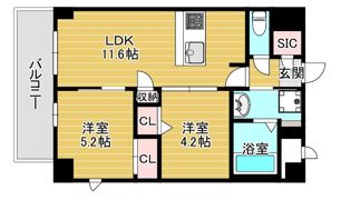 セントリヴィエ大阪梅田の間取り画像