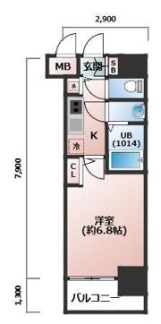 プレサンス難波ラフィーネの間取り画像