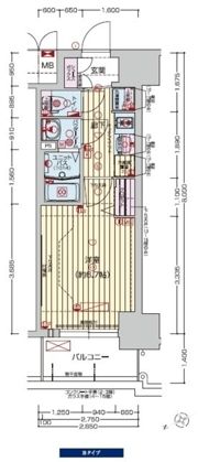 プレサンスOSAKA DOMECITY クロスティの間取り画像