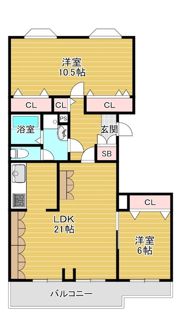 さざなみプラザ22号棟の間取り画像